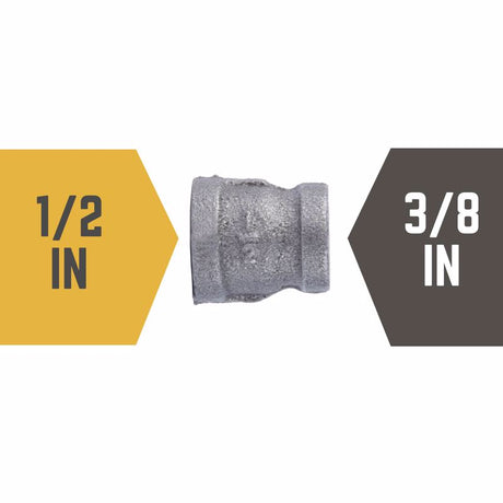 STZ Industries 1/2 in. FIP each X 3/8 in. D FIP Black Malleable Iron Reducing Coupling