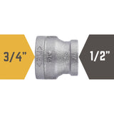 STZ Industries 3/4 in. FIP each X 1/2 in. D FIP Black Malleable Iron Coupling, Pack of 5
