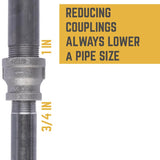 STZ Industries 1 in. FIP each X 3/4 in. D FIP Black Malleable Iron Coupling, Pack of 5
