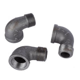 STZ Industries 1/2 in. FIP each X 1/2 in. D MIP Black Malleable Iron 90 Degree Street Elbow, Pack of 5