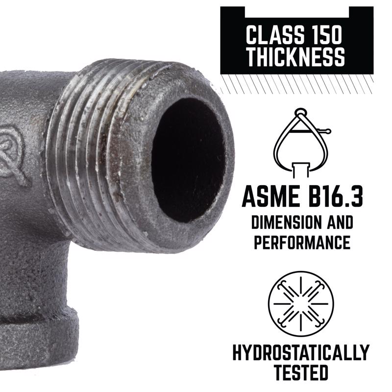 STZ Industries 3/4 in. FIP each X 3/4 in. D MIP Black Malleable Iron 90 Degree Street Elbow, Pack of 5