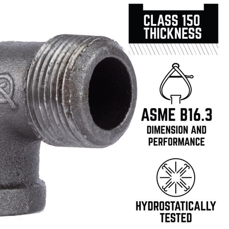 STZ Industries 3/4 in. FIP each X 3/4 in. D MIP Black Malleable Iron 90 Degree Street Elbow, Pack of 5