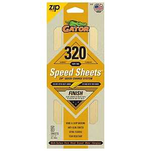 Gator 7478 Hook and Loop Sandpaper, 9 in L, 3-2/3 in W, 320 Grit, Aluminum Oxide Abrasive, Latex/Paper Backing