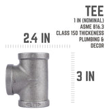 STZ Industries 1 in. FIP each X 1 in. D FIP 1 in. D FIP Black Malleable Iron Tee, Pack of 5