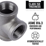 STZ Industries 1 in. FIP each X 1 in. D FIP 1 in. D FIP Black Malleable Iron Tee, Pack of 5