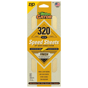 Gator 7478 Hook and Loop Sandpaper, 9 in L, 3-2/3 in W, 320 Grit, Aluminum Oxide Abrasive, Latex Paper Backing