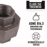 STZ Industries 1/2 in. FIP each X 1/2 in. D FIP Black Malleable Iron Union, Pack of 5