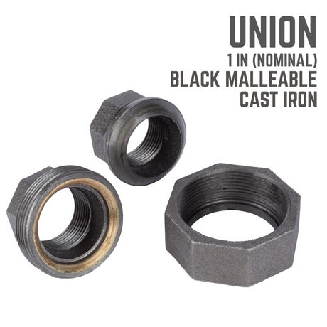 STZ Industries 1 in. FIP each X 1 in. D FIP Black Malleable Iron Union, Pack of 5