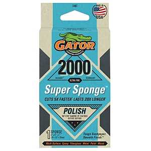 Gator 7467 Sanding Sponge, 5 in L, 3 in W, 2000 Grit, Ultra Fine, Silicon Carbide Abrasive