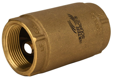 Water Source CCC-125NL Check Valve, 1-1/4 in, Brass Body