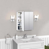 Zenith M24 Medicine Cabinet, 24 in OAW, 4-1/2 in OAD, 26-1/4 in OAH, Wood, White, 3-Shelf