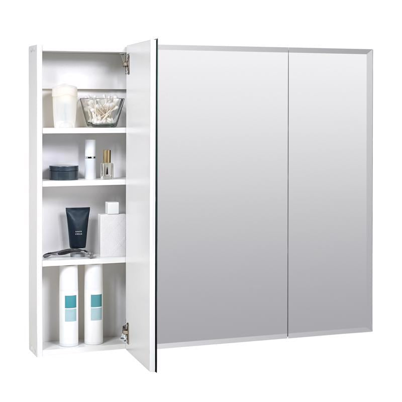 Zenith M36 Medicine Cabinet, 35-7/8 in OAW, 4-1/2 in OAD, 29-7/8 in OAH, Wood, Clear, 3-Shelf, 3-Door