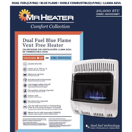 Mr. Heater Comfort Collection 700 sq ft 20000 BTU Natural Gas/Propane Wall Heater