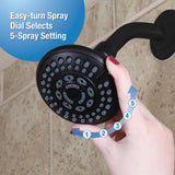 Danco Matte Black 5 settings Showerhead 1.8 gpm