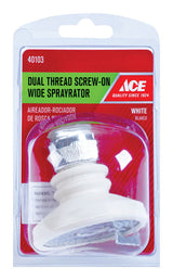 Ace Dual Thread 55/64 in.-27F White Screw-On Aerator With Spray