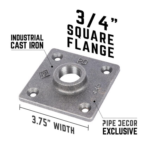 STZ Industries Pipe Decor Malleable Iron Flange 3/4 in.