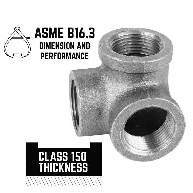 STZ Industries 1/2 in. FIP each X 1/2 in. D FIP 1/2 in. D FIP Black Malleable Iron Side Out Elbow