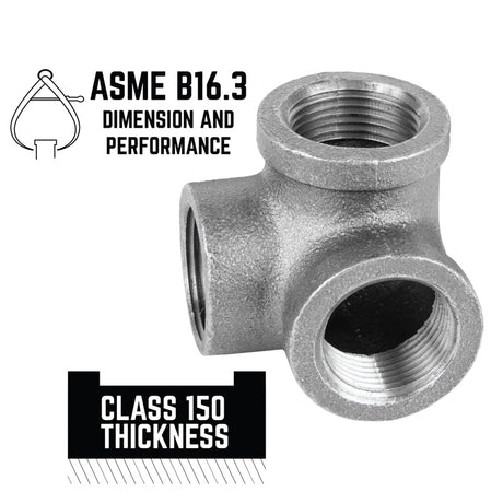 STZ Industries 1/2 in. FIP each X 1/2 in. D FIP 1/2 in. D FIP Black Malleable Iron Side Out Elbow