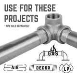 STZ Industries 1/2 in. FIP each X 1/2 in. D FIP 1/2 in. D FIP Black Malleable Iron Side Out Elbow