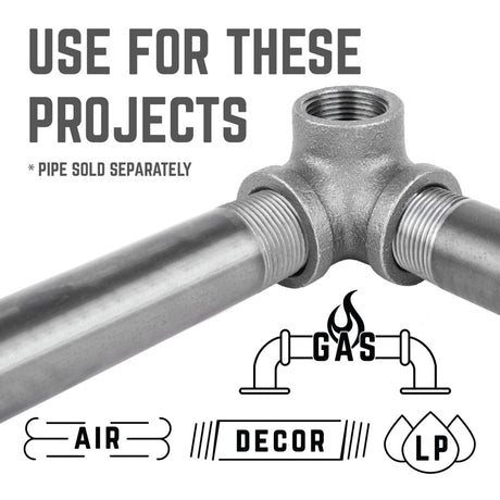 STZ Industries 1/2 in. FIP each X 1/2 in. D FIP 1/2 in. D FIP Black Malleable Iron Side Out Elbow