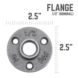 STZ Industries Pipe Decor Iron Flange 1/2 in.