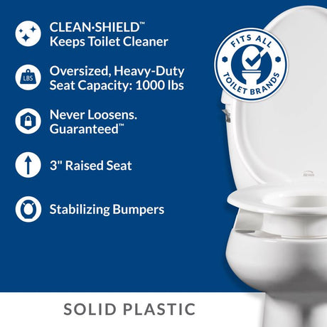 Bemis Independence Assurance Round White Plastic Toilet Seat, Pack of 2