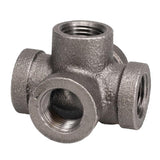 STZ Industries 1/2 in. FIP each X 1/2 in. D FIP 1/2 in. D Female Black Malleable Iron Cross