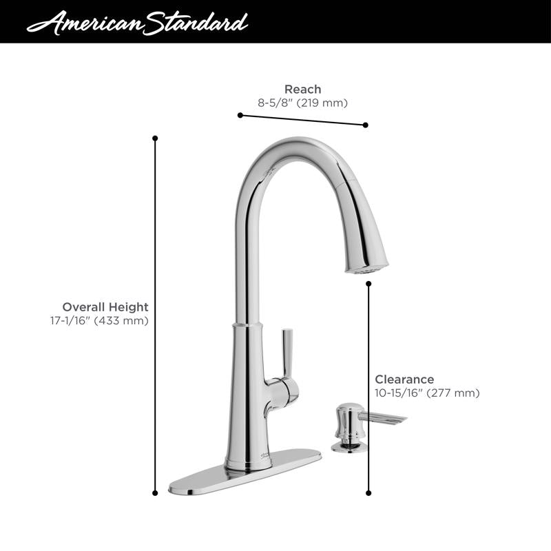 American Standard Maven One Handle Stainless Steel Pull-Down Kitchen Faucet