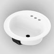 Bootz Laurel Series 021-2435-00 Lavatory Sink, Round Basin, 3-Deck Hole, 19 in OAW, 19 in OAH, 7-13/16 in OAD, Steel
