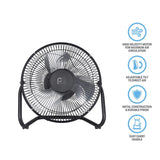 Perfect Aire 11.75 in. H X 9 in. D 2 speed High Velocity Fan
