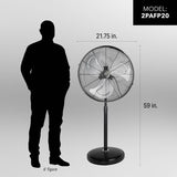 Perfect Aire 30.75 in. H X 20 in. D Oscillating Pedestal Fan