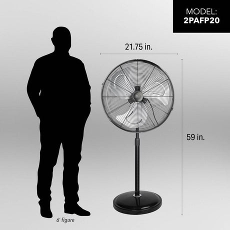 Perfect Aire 30.75 in. H X 20 in. D Oscillating Pedestal Fan