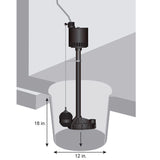Star Water Systems 1/3 HP 3000 gph Thermoplastic Vertical Float Switch AC Pedestal Sump Pump