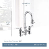 Moen Weymouth Two Handle Brush Gold Pull-Down Kitchen Faucet