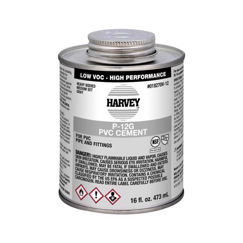 Oatey Harvey Gray Cement For PVC 16 oz