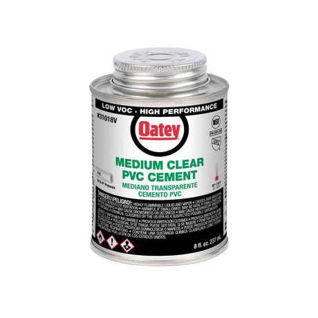 Oatey Clear Cement For PVC 8 oz