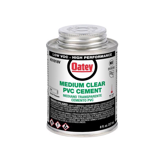 Oatey Clear Cement For PVC 8 oz