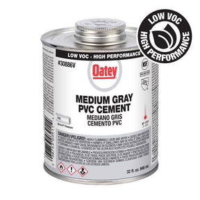 Oatey Gray Cement For PVC 32 oz