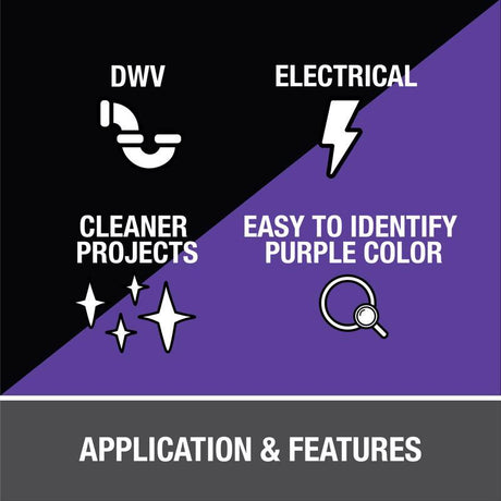 Oatey Clear/Purple Primer and Cement For PVC 8 oz