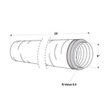 Imperial R6.0 25 ft. L X 8 in. D Silver Poly Duct