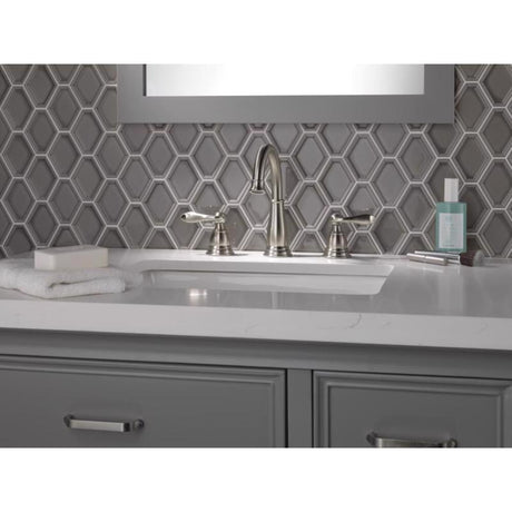 Delta Windemere Brushed Nickel Traditional Widespread Bathroom Sink Faucet 8 in.