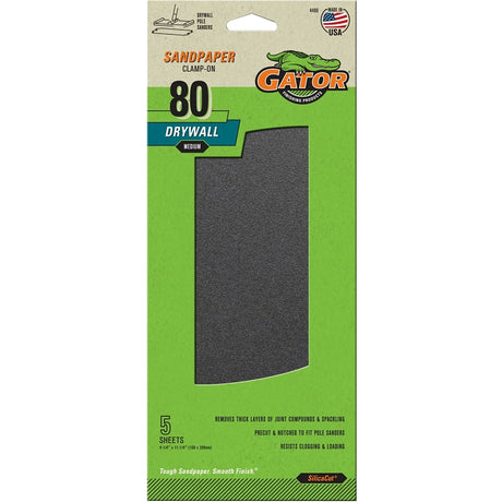 Gator SilicaCut 4486 Sanding Sheet, 11-1/4 in L, 4-1/4 in W, 80 Grit, Medium, Silicon Carbide Abrasive