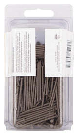 ProSource NTP-175-PS Panel Nail, 15D, 1-5/8 in L, Steel, Painted, Flat Head, Ring Shank, Dark Oak, Pack of 4