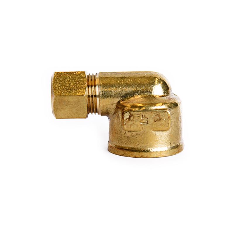 ATC 3/8 in. Compression X 1/2 in. D FPT Brass 90 Degree Elbow, Pack of 5