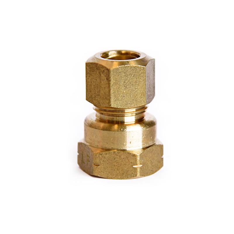 ATC 3/8 in. Compression in. X 3/8 in. D FPT Brass Coupling, Pack of 5