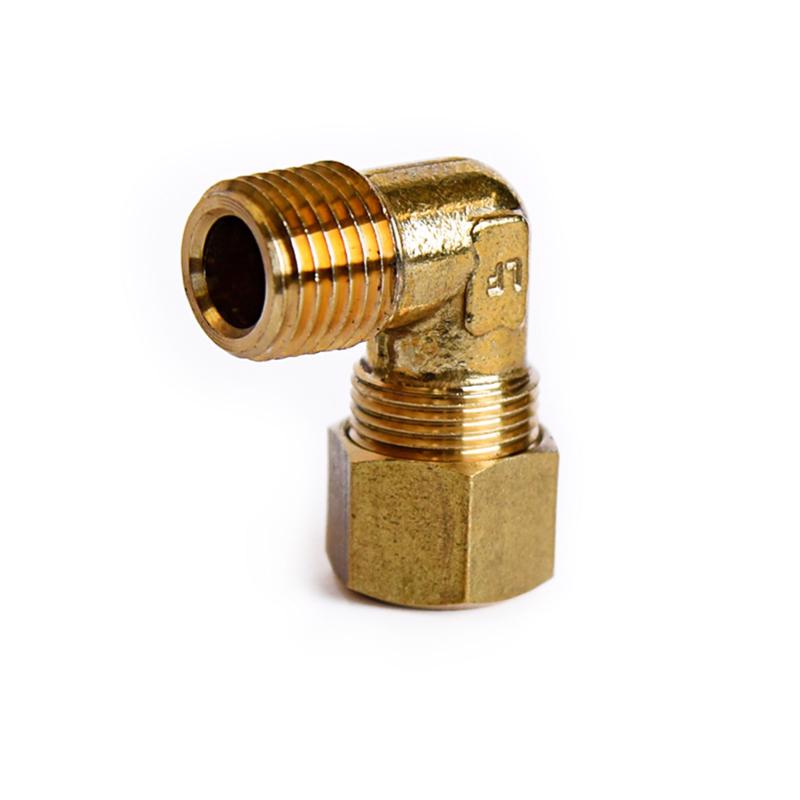 ATC 3/8 in. Compression X 1/4 in. D MPT Brass 90 Degree Elbow, Pack of 5
