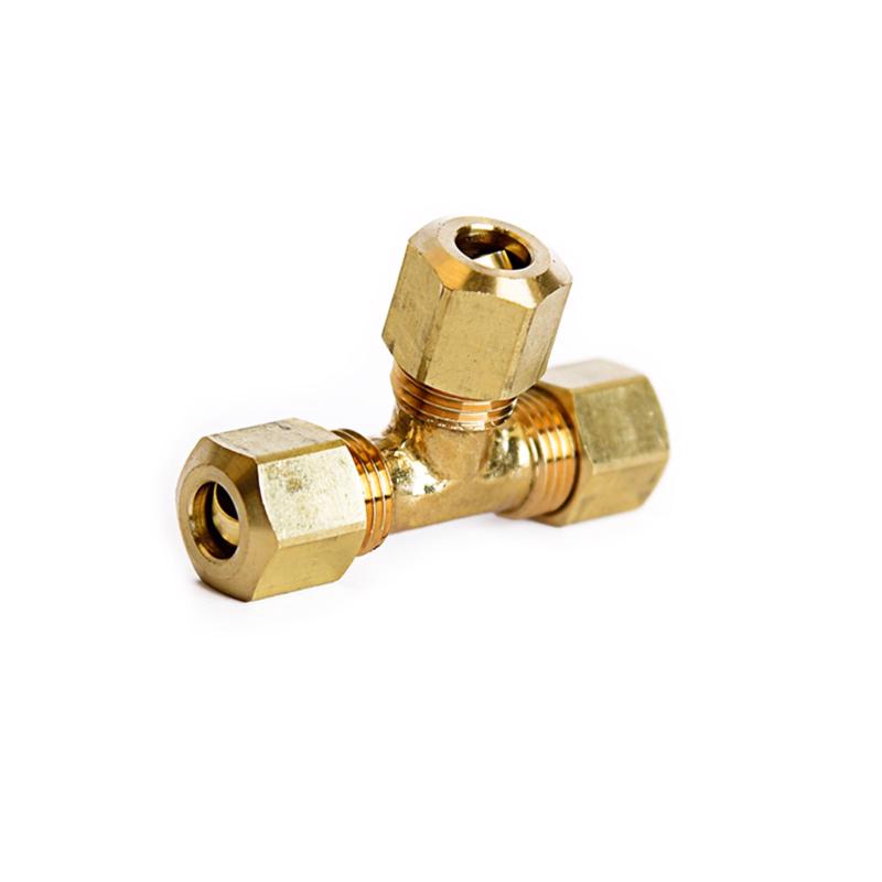 ATC 1/4 in. Compression X 1/4 in. D Compression Yellow Brass Tee, Pack of 5