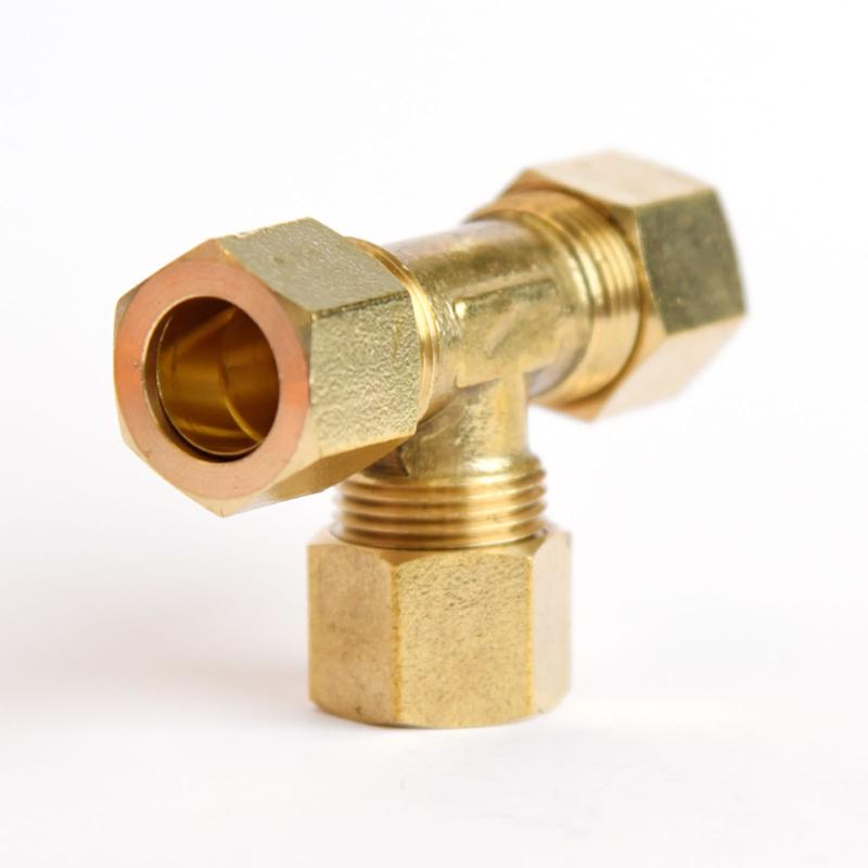 ATC 1/2 in. Compression X 1/2 in. D Compression Yellow Brass Tee, Pack of 5