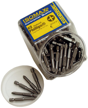 Eazypower 003385 Reduced Insert Bit, #2 Drive, Phillips Drive, 1/4 in Shank, Hex Shank, 2 in L, Chrome Vanadium Steel