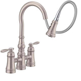 Moen Weymouth Two Handle Stainless Steel Pull-Down Kitchen Faucet